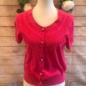 Juicy Couture Hot Pink Button Up Cardigan Size XL